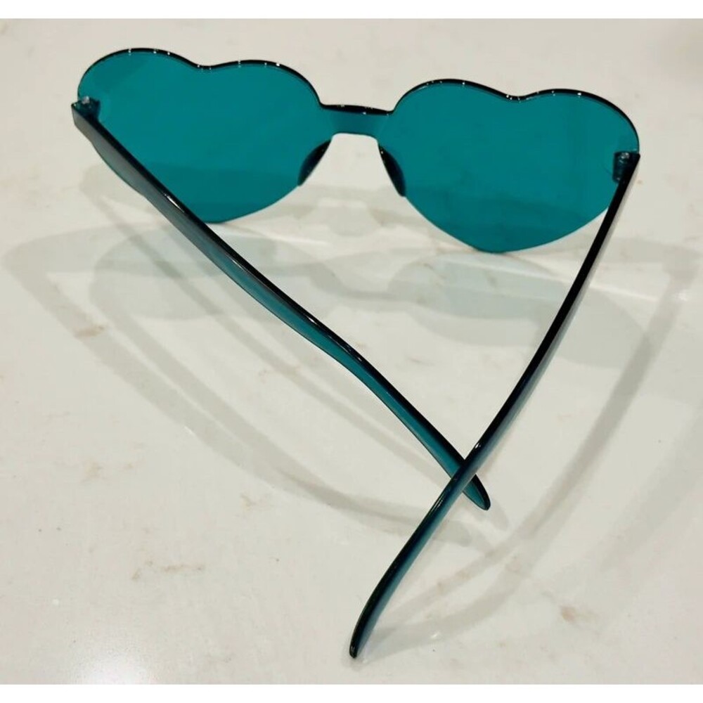 Green heart shaped sunglasses